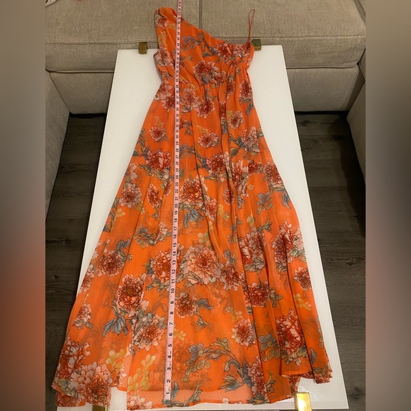 orange floral maxi dress - Picture 4 of 7